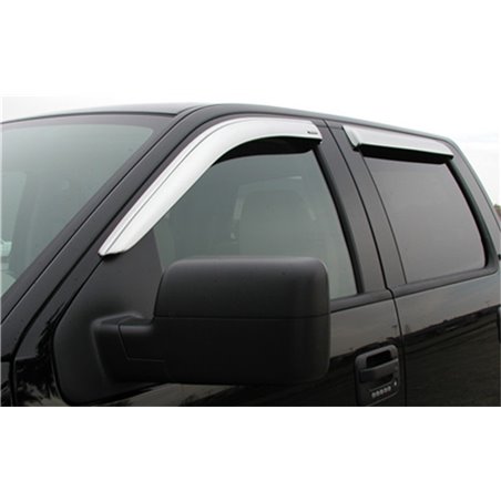 Stampede 2004-2014 Ford F-150 Extended Cab Pickup Tape-Onz Sidewind Deflector 4pc - Chrome