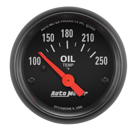 Autometer Z-Series 52mm 100-250 Degrees F. SSE Oil Temp Gauge