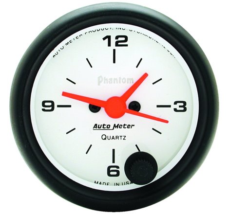 Autometer Phantom 52mm 12V Electronic Clock Gauge