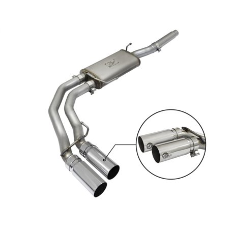 aFe Rebel Exhausts Cat-Back SS Ford F-150 04-08 V8 4.6/5.4L w/ Polished Tips