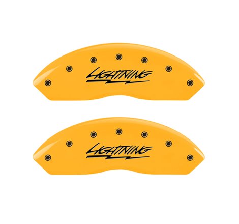 MGP 4 Caliper Covers Engraved Front & Rear Lightning Yellow Finish Black Char 2000 Ford F-150