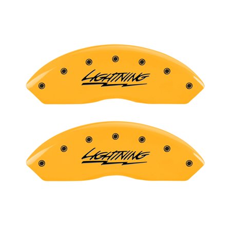 MGP 4 Caliper Covers Engraved Front & Rear Lightning Yellow Finish Black Char 2000 Ford F-150