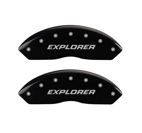 MGP 4 Caliper Covers Engraved Front & Rear Explorer/2011 Black Finish Silver Char 2010 Ford Explorer