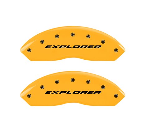 MGP 4 Caliper Covers Engraved Front & Rear Explorer Yellow Finish Black Char 2006 Ford Explorer