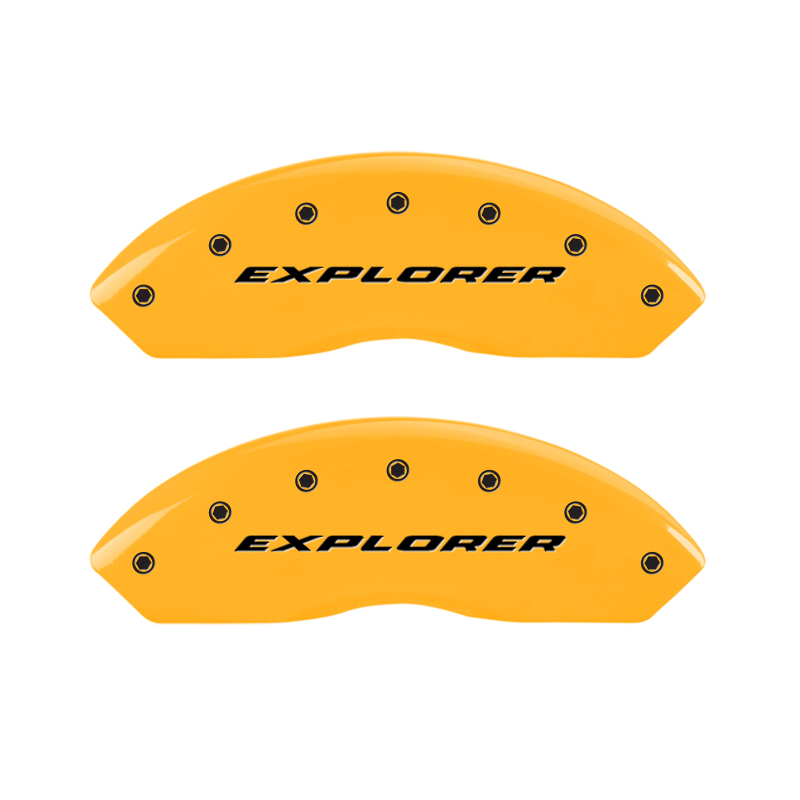 MGP 4 Caliper Covers Engraved Front & Rear Explorer Yellow Finish Black Char 2006 Ford Explorer