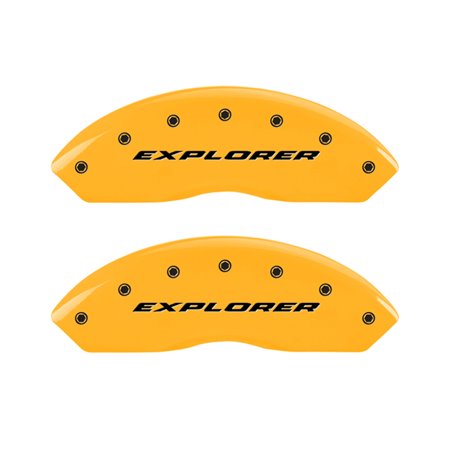 MGP 4 Caliper Covers Engraved Front & Rear Explorer Yellow Finish Black Char 2006 Ford Explorer