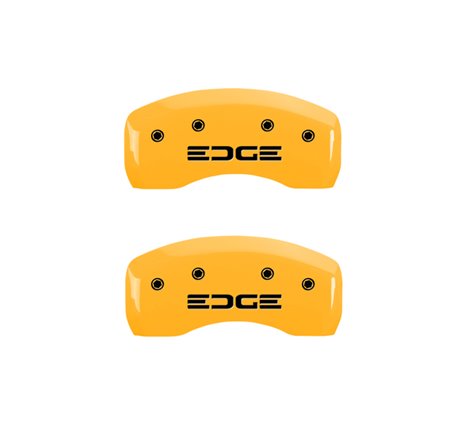 MGP 4 Caliper Covers Engraved Front & Rear Edge Yellow Finish Black Char 2008 Ford Edge