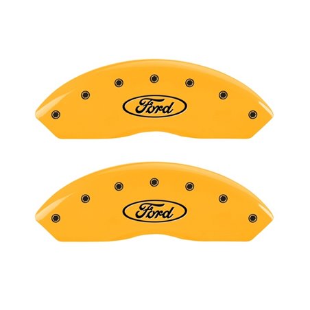 MGP 2 Caliper Covers Engraved Front Oval Logo/Ford Yellow Finish Blk Char 2011 Ford Focus