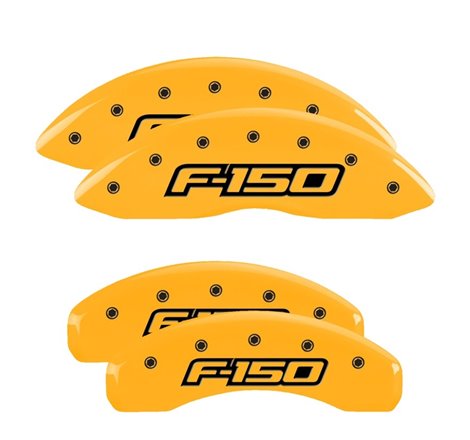 MGP 4 Caliper Covers Engraved Front & Rear Oval Logo/Ford Yellow Finish Black Char 2013 Ford F-150