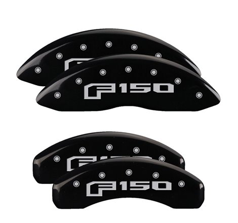 MGP 4 Caliper Covers Engraved Front & Rear Oval Logo/Ford Black Finish Silver Char 2013 Ford F-150