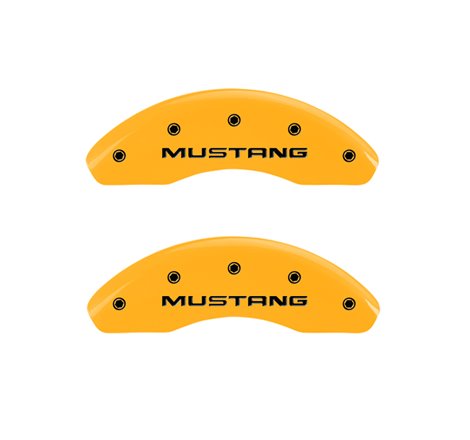 MGP 4 Caliper Covers Engraved Front Mustang Rear Pony Yellow Finish Black Char 1997 Ford Mustang