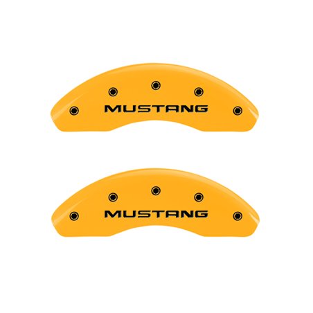 MGP 4 Caliper Covers Engraved Front Mustang Rear Pony Yellow Finish Black Char 1997 Ford Mustang