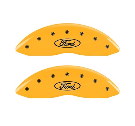 MGP 2 Caliper Covers Engraved Front Oval Logo/Ford Yellow Finish Blk Char 1998 Ford E-150