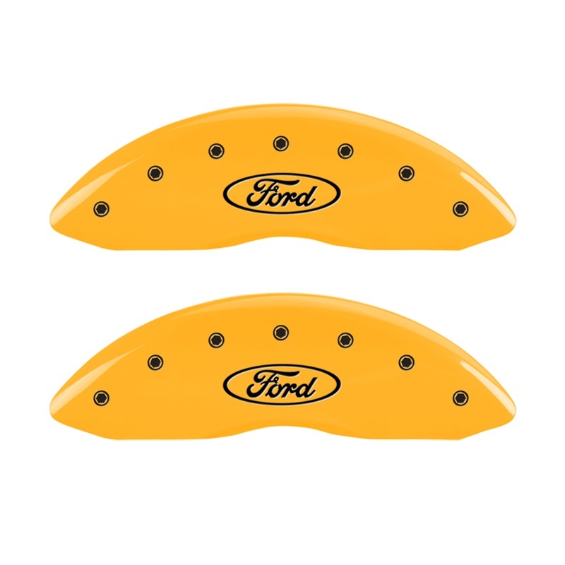 MGP 2 Caliper Covers Engraved Front Oval Logo/Ford Yellow Finish Blk Char 1998 Ford E-150