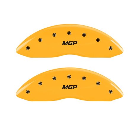 MGP 2 Caliper Covers Engraved Front MGP Yellow Finish Black Char 1998 Ford E-150 Econoline