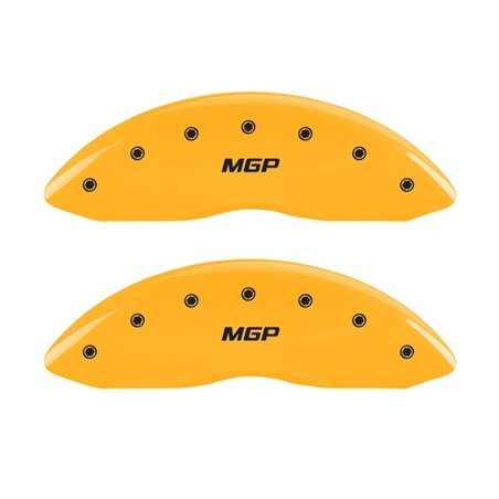 MGP 2 Caliper Covers Engraved Front MGP Yellow Finish Black Char 1998 Ford E-150 Econoline