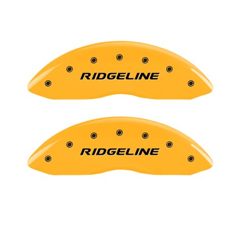 MGP 4 Caliper Covers Engraved Front & Rear Ridgeline Yellow Finish Black Char 2019 Honda Ridgeline