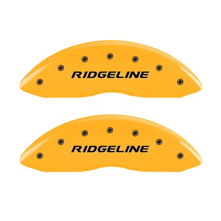 MGP 4 Caliper Covers Engraved Front & Rear Ridgeline Yellow Finish Black Char 2019 Honda Ridgeline