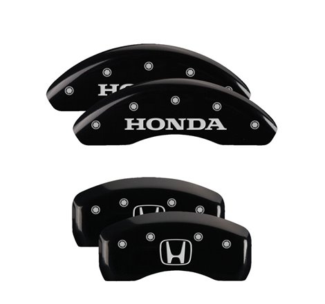 MGP 4 Caliper Covers Engraved Front Honda Rear H Logo Black Finish Silver Char 2017 Honda CR-V