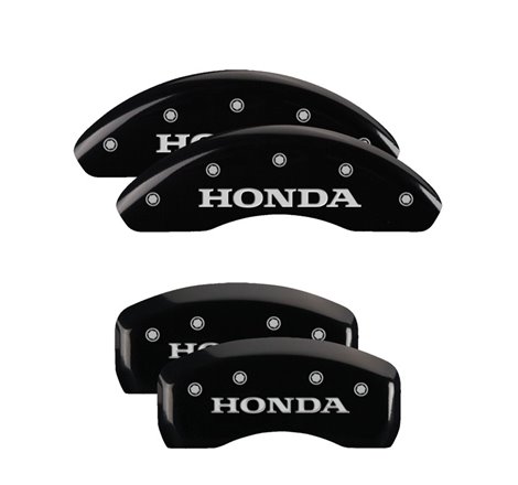 MGP 4 Caliper Covers Engraved Front & Rear Honda Black Finish Silver Char 2017 Honda CR-V