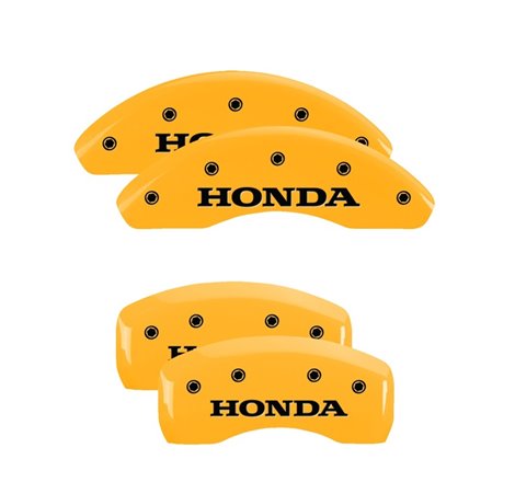 MGP 4 Caliper Covers Engraved Front & Rear Honda Yellow Finish Black Char 2017 Honda CR-V