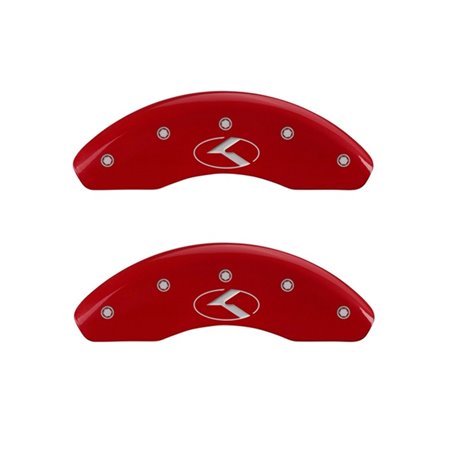 MGP 2 Caliper Covers Engraved Front Circle K/Kia Red Finish Silver Char 2018 Kia Rio