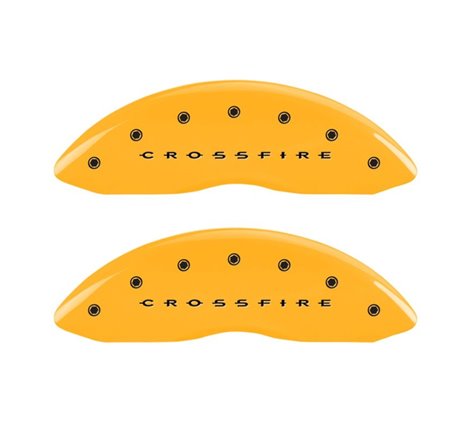 MGP 4 Caliper Covers Engraved F & R Crossfire Yellow Finish Black Char 2005 Chrysler Crossfire