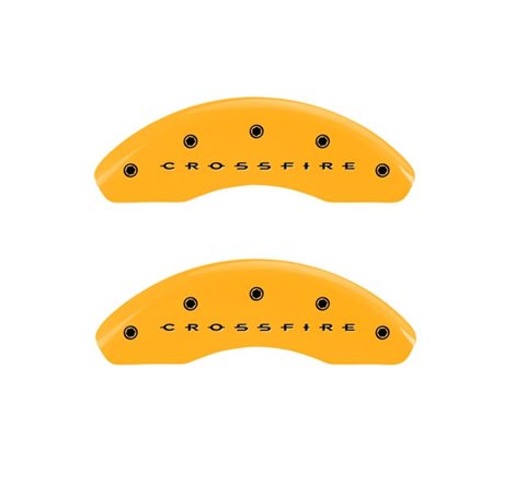 MGP 4 Caliper Covers Engraved F & R Crossfire Yellow Finish Black Char 2004 Chrysler Crossfire