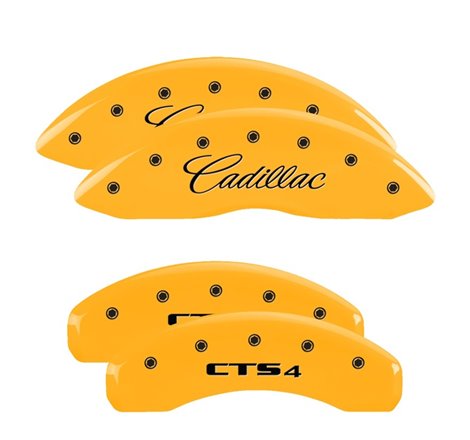 MGP 4 Caliper Covers Engraved Front Cadillac Rear CTS4 Yellow Finish Black Char 2016 Cadillac CTS