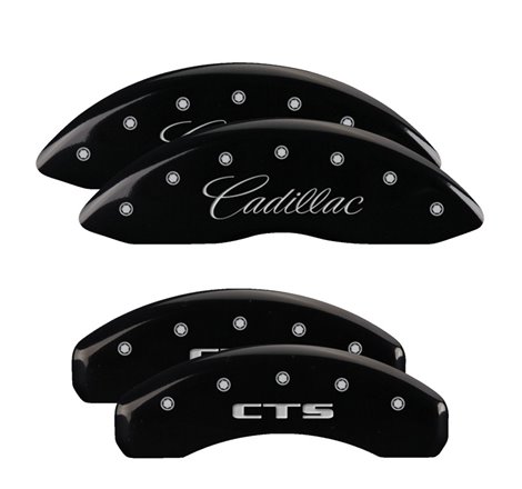 MGP 4 Caliper Covers Engraved Front Cadillac Rear CTS Black Finish Silver Char 2015 Cadillac CTS