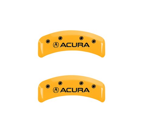 MGP 4 Caliper Covers Engraved Front & Rear Acura Yellow Finish Black Char 2001 Acura TL