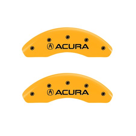 MGP 4 Caliper Covers Engraved Front Acura Rear RSX Yellow Finish Black Char 2003 Acura RSX