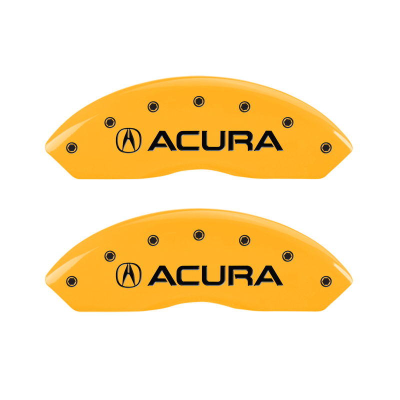 MGP 4 Caliper Covers Engraved Front Acura Rear RSX Yellow Finish Black Char 2002 Acura RSX