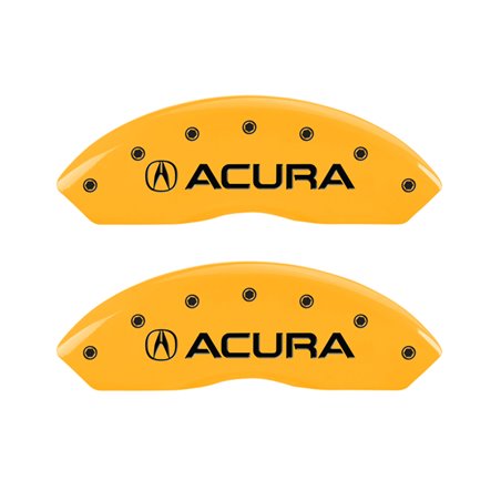 MGP 4 Caliper Covers Engraved Front Acura Rear RSX Yellow Finish Black Char 2002 Acura RSX