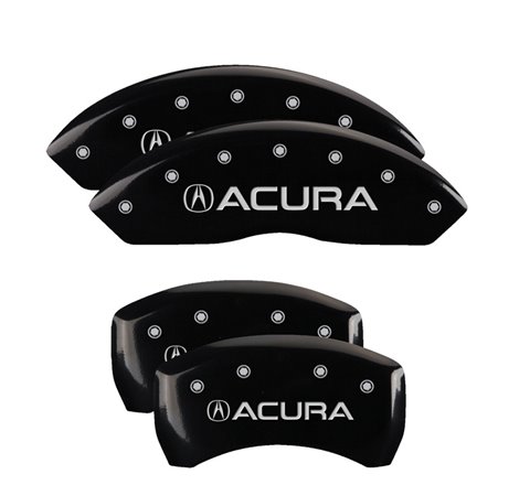 MGP 4 Caliper Covers Engraved Front & Rear Acura Black Finish Silver Char 2019 Acura RDX