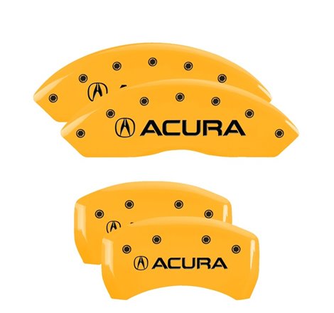 MGP 4 Caliper Covers Engraved Front & Rear Acura Yellow Finish Black Char 2019 Acura RDX