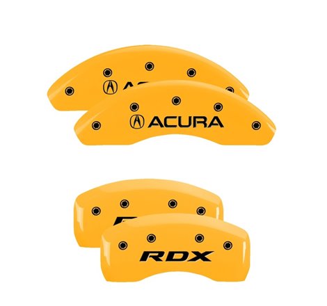 MGP 4 Caliper Covers Engraved Front Acura Rear TLX Yellow Finish Black Char 2019 Acura RDX