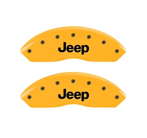 MGP 2 Caliper Covers Engraved Front Jeep Yellow Finish Black Characters 2006 Jeep Wrangler