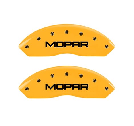 MGP 2 Caliper Covers Engraved Front Mopar Yellow Finish Black Char 2006 Jeep Wrangler