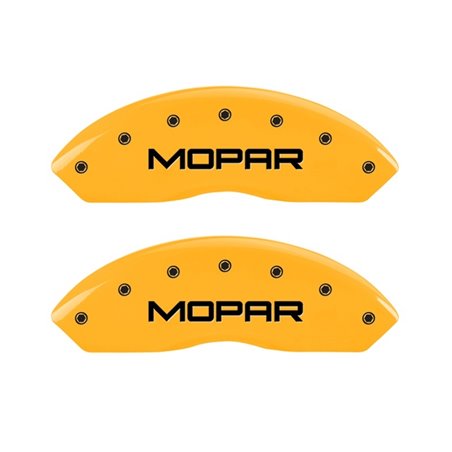 MGP 2 Caliper Covers Engraved Front Mopar Yellow Finish Black Char 2006 Jeep Wrangler