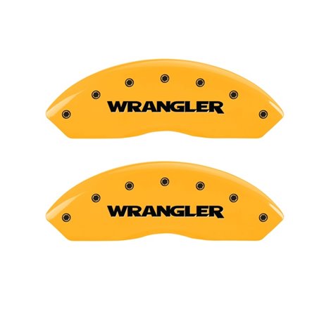 MGP 2 Caliper Covers Engraved Front Wrangler Yellow Finish Black Char 2006 Jeep Wrangler