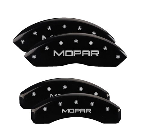 MGP 4 Caliper Covers Engraved Front & Rear Mopar Black Finish Silver Char 2018 Jeep Wrangler