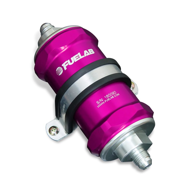 Fuelab 818 In-Line Fuel Filter Standard -10AN In/Out 6 Micron Fiberglass - Purple