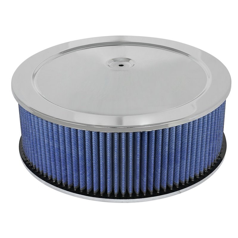 aFe MagnumFLOW Air Filters Round Racing P5R A/F Chrome Assy 14x5: Blk/Blue E/M