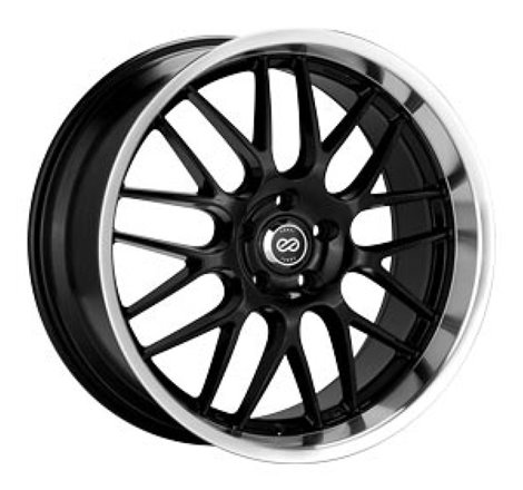 Enkei Lusso 18x8 40mm Offset 5x120 Bolt Pattern Black w/ Machine Lip Wheel