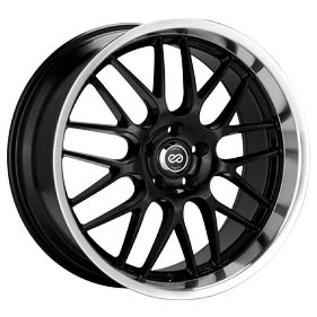 Enkei Lusso 18x8 40mm Offset 5x120 Bolt Pattern Black w/ Machine Lip Wheel