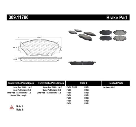 StopTech Performance 06-10 Lexus IS250 Front Brake Pads