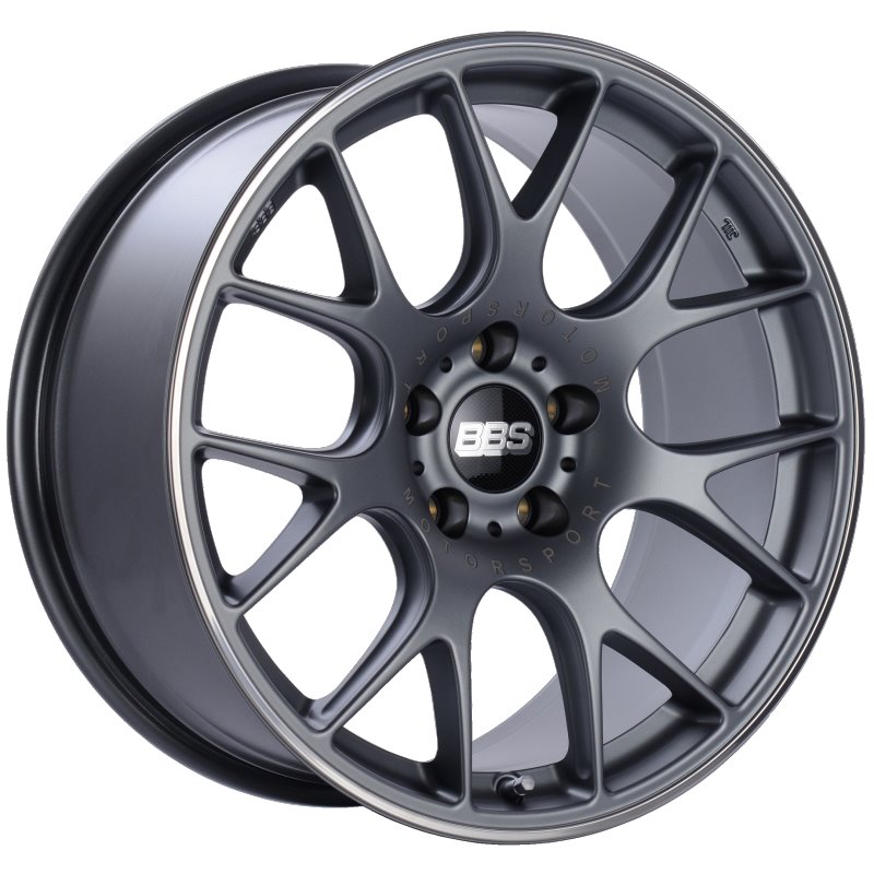 BBS CH-R 19x9.5 5x120 ET35 Satin Titanium Polished Rim Protector Wheel -82mm PFS/Clip Required