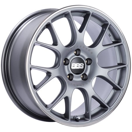 BBS CH-R 18x8.5 5x112 ET38 Satin Titanium Polished Rim Protector Wheel -82mm PFS/Clip Required