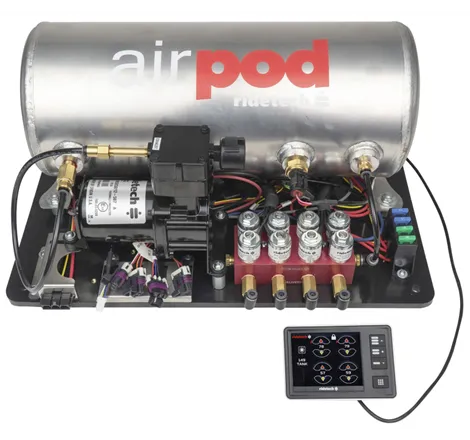 Ridetech RidePro E5 Air Ride Suspension Control System 3 Gal Single Compressor AirPod 1/4in Valves